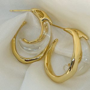 BRINCO ACRILICO DOURADO TRANSPARENTE