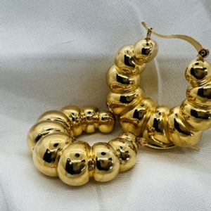 BRINCO ARGOLA BOLAS LISAS DOURADO