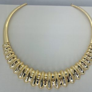 CHOKER ARO DETALHADA  LISA DOURADA