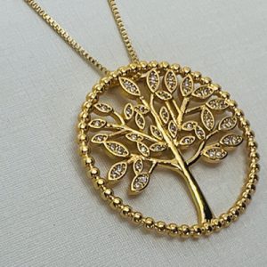 COLAR ARVORE DA VIDA MICRO ZIRCONIA DOURADO