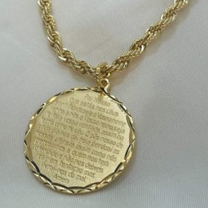 COLAR CORDÃO BAIANO ORAÇÃO DOURADO