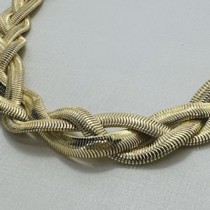 COLAR TRANSADO MALHA ROLIÇA DOURADO