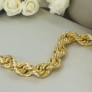 PULSEIRA CORDÃO BAIANO GROSSA LISA DOURADO
