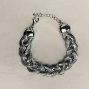 PULSEIRA TRANÇADA MALHA ROLIÇA LISA BRANCO